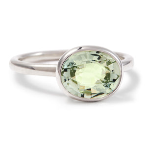 The Kate (Oval Cut Prasiolite in Solid Sterling Silver)