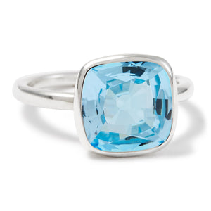 The Grace (Cushion Cut Blue Topaz in Solid Sterling Silver)