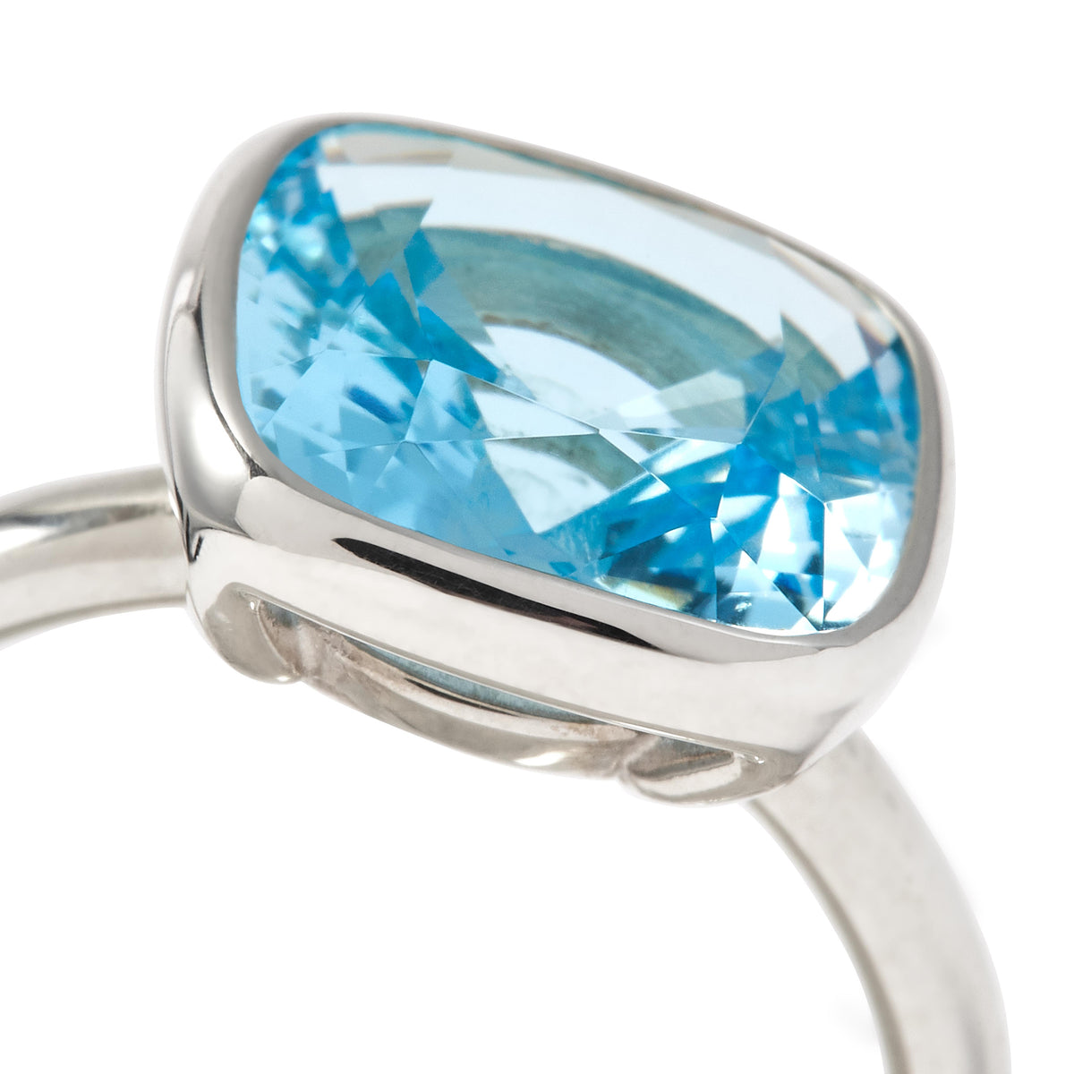 Sterling silver sales blue topaz ring