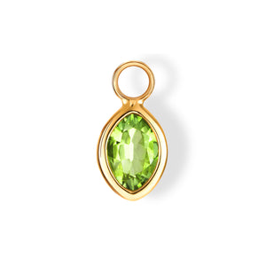 The Anderson Charm (Moval Cut Peridot in Solid 18ct Gold)