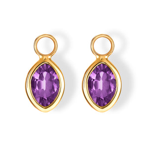 The Eva Charms (Moval Cut Amethyst in Solid 18ct Gold)