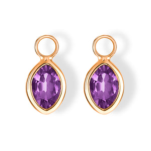 The Eva Charms (Moval Cut Amethyst in Solid 18ct Rose Gold)