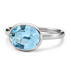 The Grace (Oval Cut Blue Topaz in Solid 18ct White Gold)