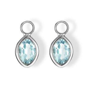 The Grace Charms (Moval Cut Blue Topaz in Solid 18ct White Gold)
