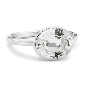 The Nicole (Oval Cut White Topaz in Solid Sterling Silver)