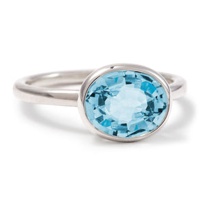 The Grace (Oval Cut Blue Topaz in Solid Sterling Silver)