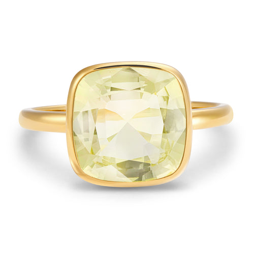 The Dorothy (Cushion Cut Lemon Quartz in Solid 18ct Gold)