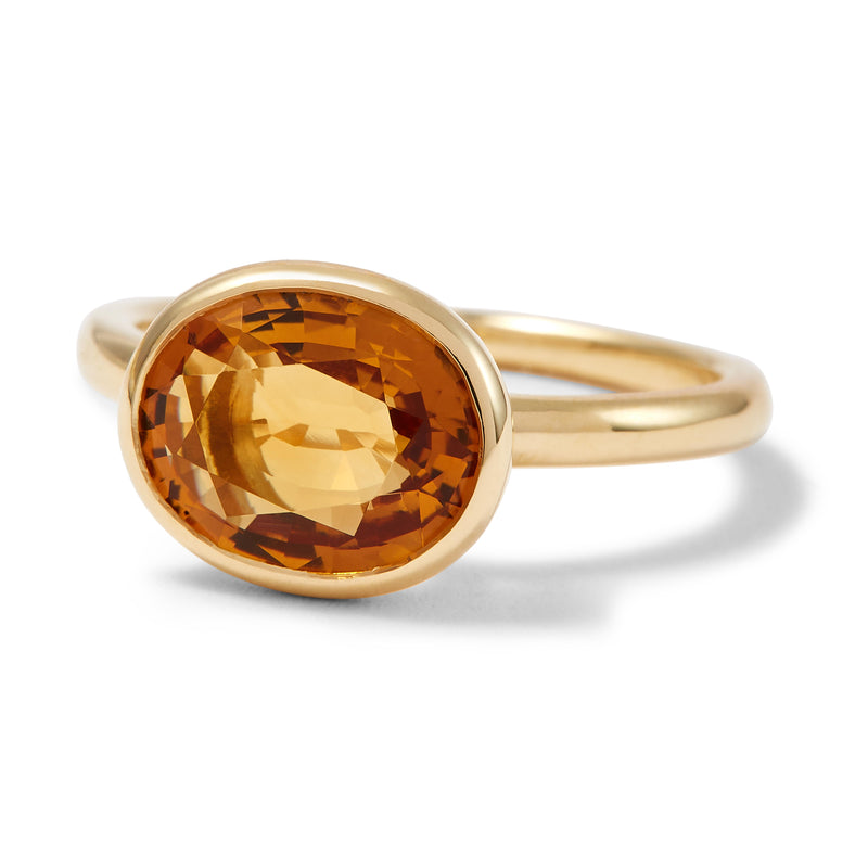 The Josephine Oval Cut Dark Citrine in Solid 18ct Gold Lisa