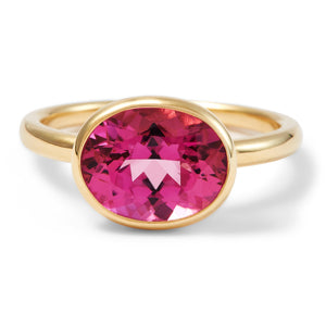 The Sophie (Oval Cut Hot Pink Tourmaline in Solid 18ct Gold)
