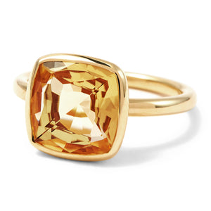 The Meena (Cushion Cut Light Citrine in Solid 18ct Gold)