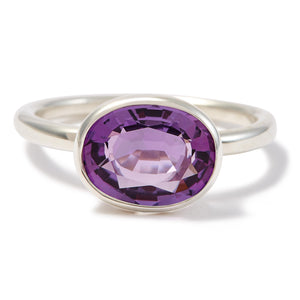 The Eva (Oval Cut Amethyst in Solid Sterling Silver)