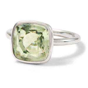 The Kate (Cushion Cut Prasiolite in Solid Sterling Silver)