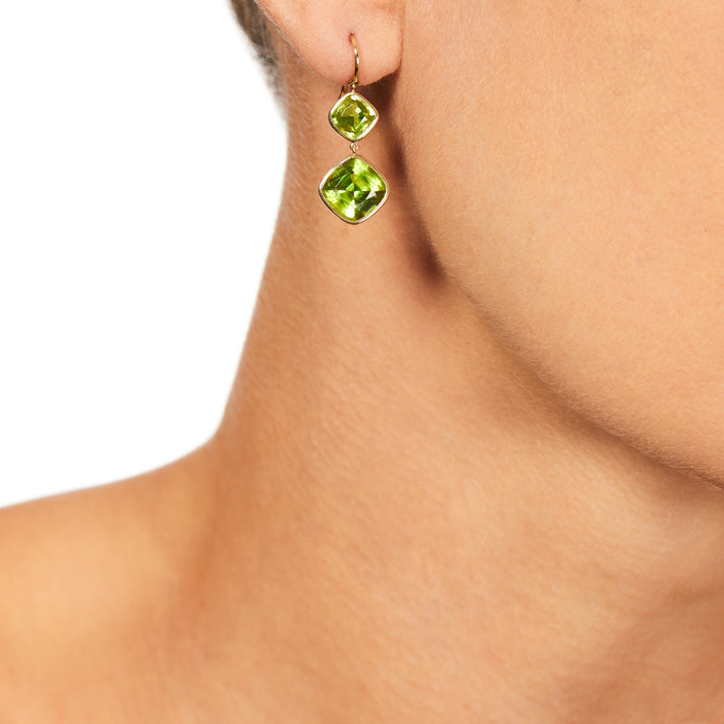 p18 Peridot stone one ear earrings-