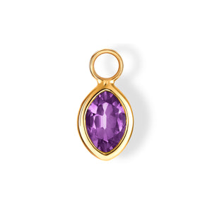 The Eva Charm (Moval Cut Amethyst in Solid 18ct Gold)