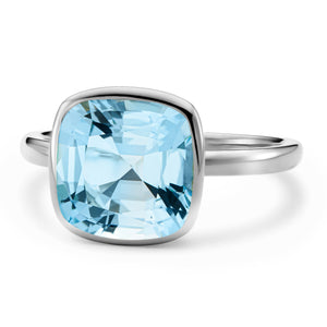 The Grace (Cushion Cut Blue Topaz in Solid 18ct White Gold)