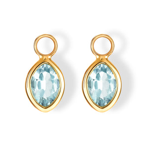 The Grace Charms (Moval Cut Blue Topaz in Solid 18ct Gold)