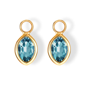 The Grace ‘Intense’ Charms (Moval Cut Deep Blue Topaz in Solid 18ct Gold)