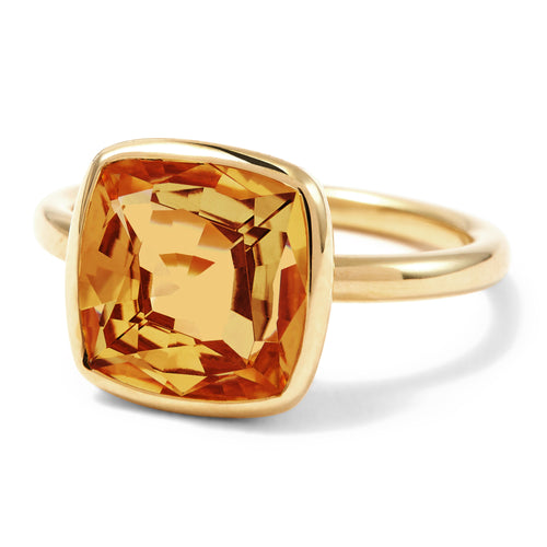 The Josephine (Cushion Cut Dark Citrine in Solid 18ct Gold)