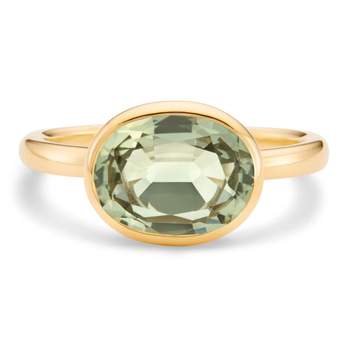The Kate (Oval Cut Prasiolite in Solid 18ct Gold)