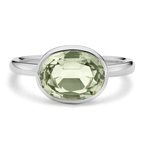 The Kate (Oval Cut Prasiolite in Solid 18ct White Gold)