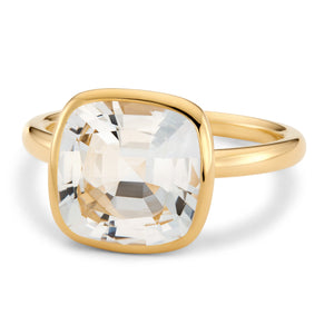 The Nicole (Cushion Cut White Topaz in Solid 18ct Gold)