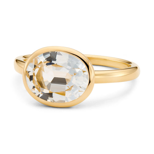 The Nicole (Oval Cut White Topaz in Solid 18ct Gold)