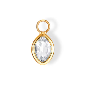 The Nicole Charm (Moval Cut White Topaz in Solid 18ct Gold)