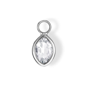 The Nicole Charm (Moval Cut White Topaz in Solid 18ct White Gold)