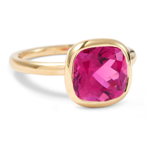 The Sophie (Cushion Cut Hot Pink Tourmaline in Solid 18ct Gold)